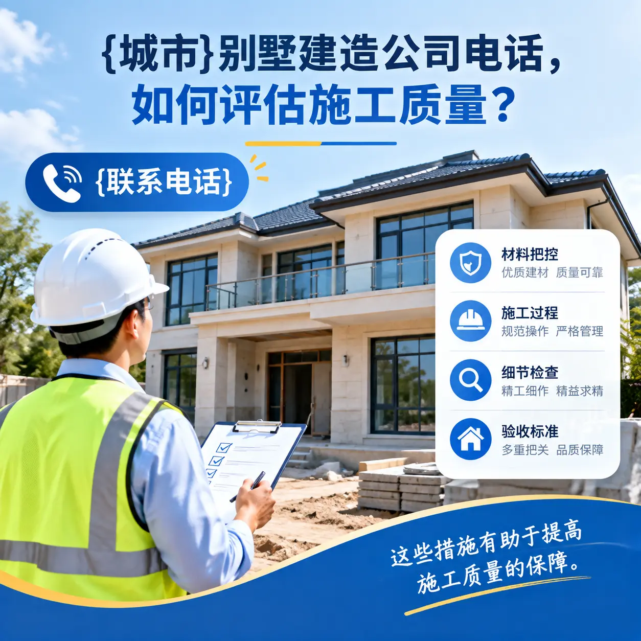 都匀别墅建造公司电话，如何评估施工质量？
